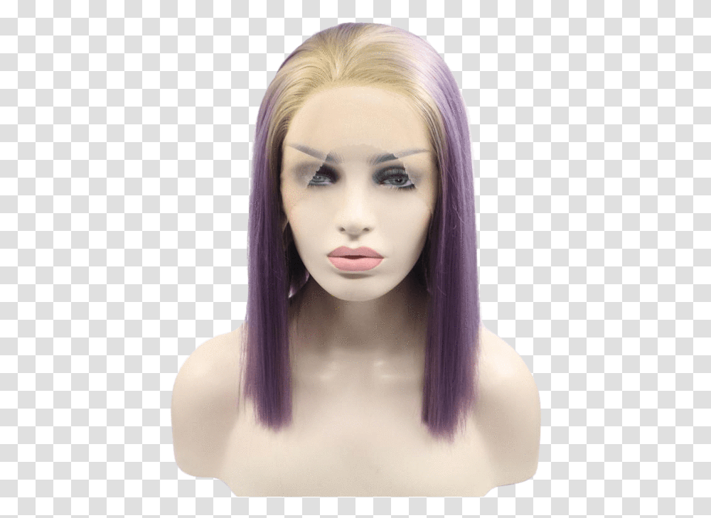 Blonde To Purple Ombr Short Lace Front Wig Lace Wig, Hair, Doll, Toy, Person Transparent Png