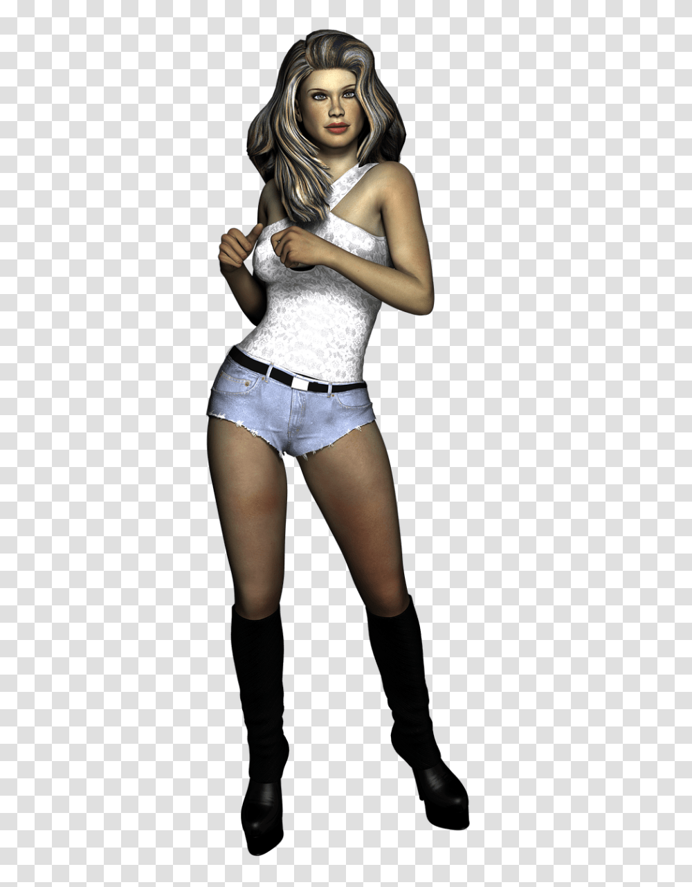 Blonde Woman With Black Boots, Person, Female, Girl Transparent Png
