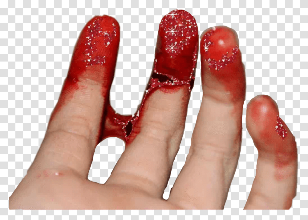 Blood Bloody Sparkle Sparkles Glitter Hand Interesting, Person, Human, Finger, Toe Transparent Png