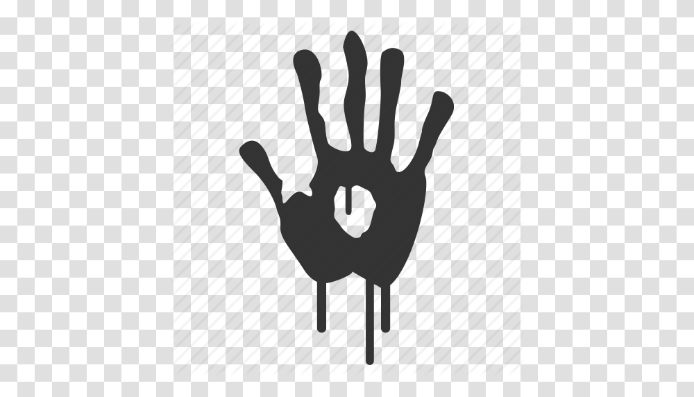 Blood Evidence Halloween Hand Horror Scary Victim Icon, Plant, Stencil Transparent Png
