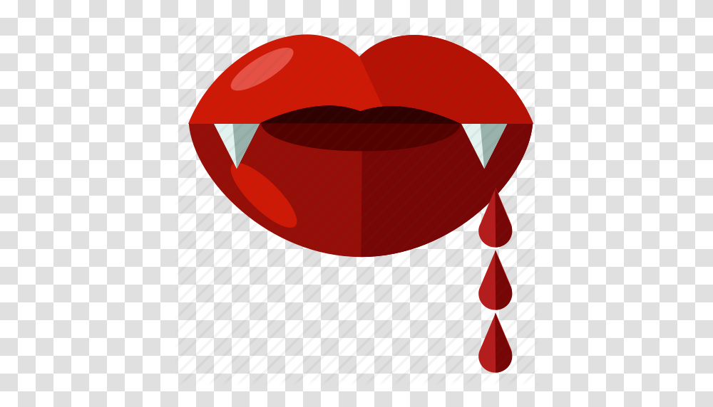 Blood Halloween Monster Mouth Scary Teeth Vampire Icon, Heart, Lip, Label Transparent Png
