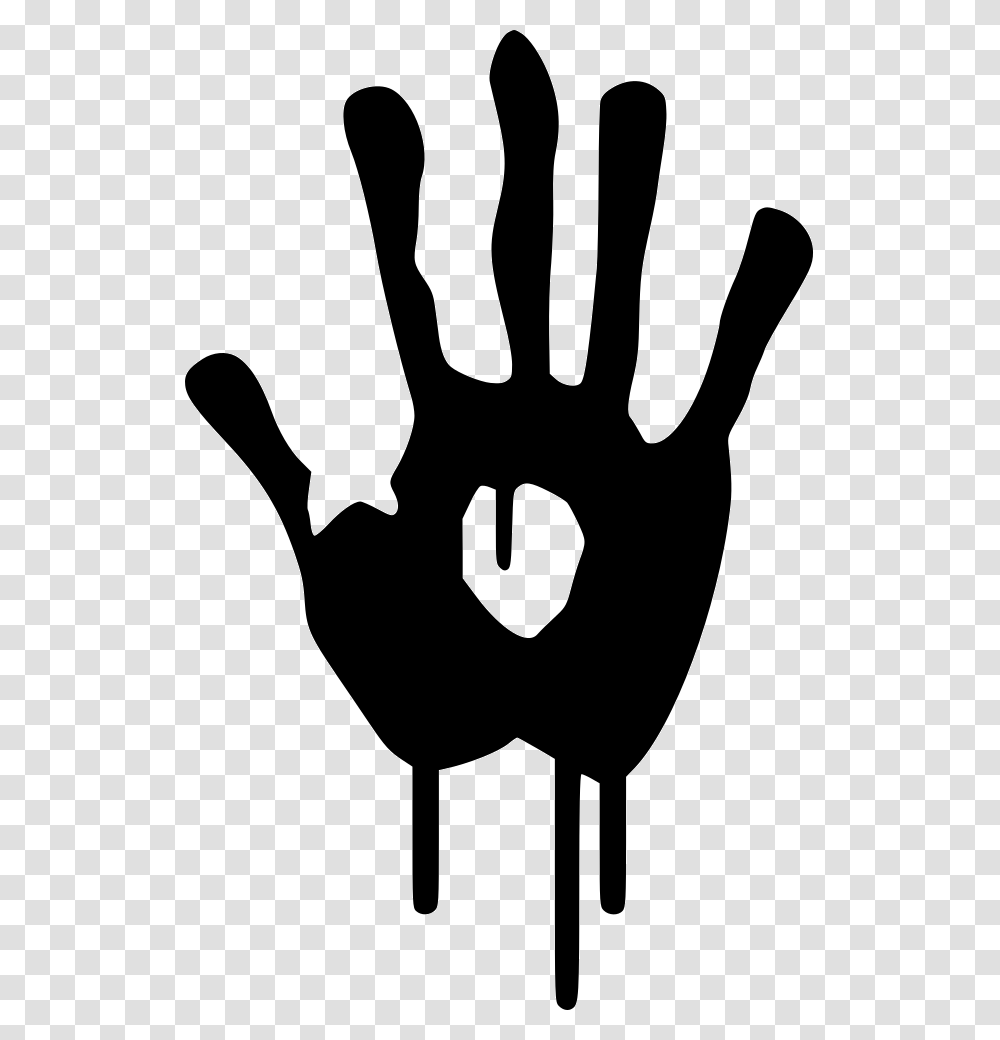 Blood Hand Icon, Stencil, Silhouette Transparent Png