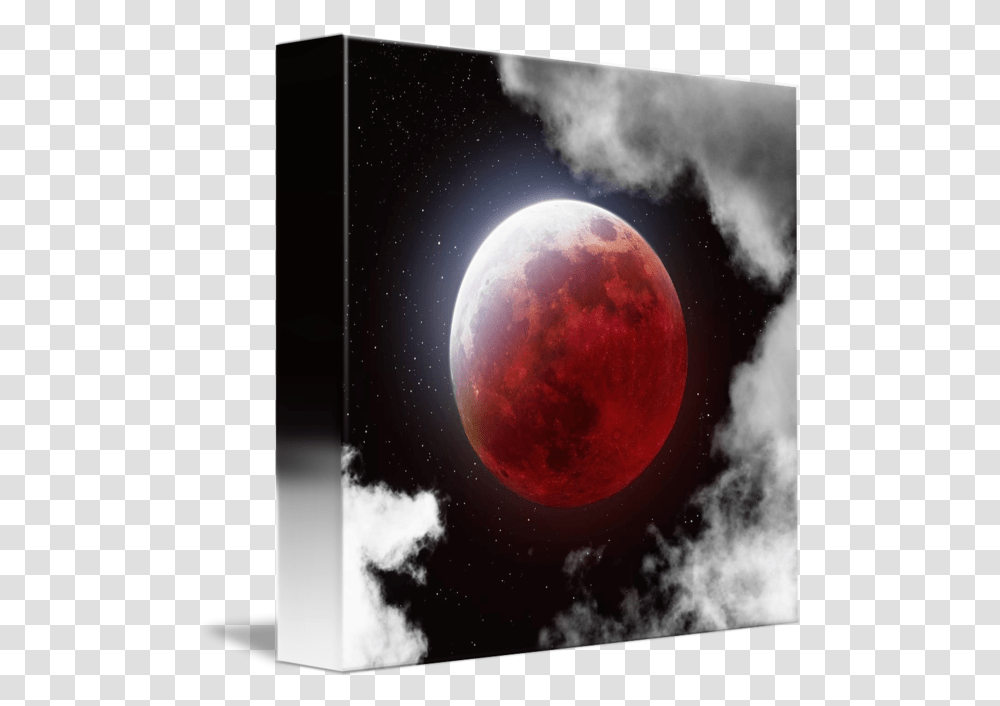 Blood Moon With Clouds Moon, Nature, Outdoors, Apple, Fruit Transparent Png