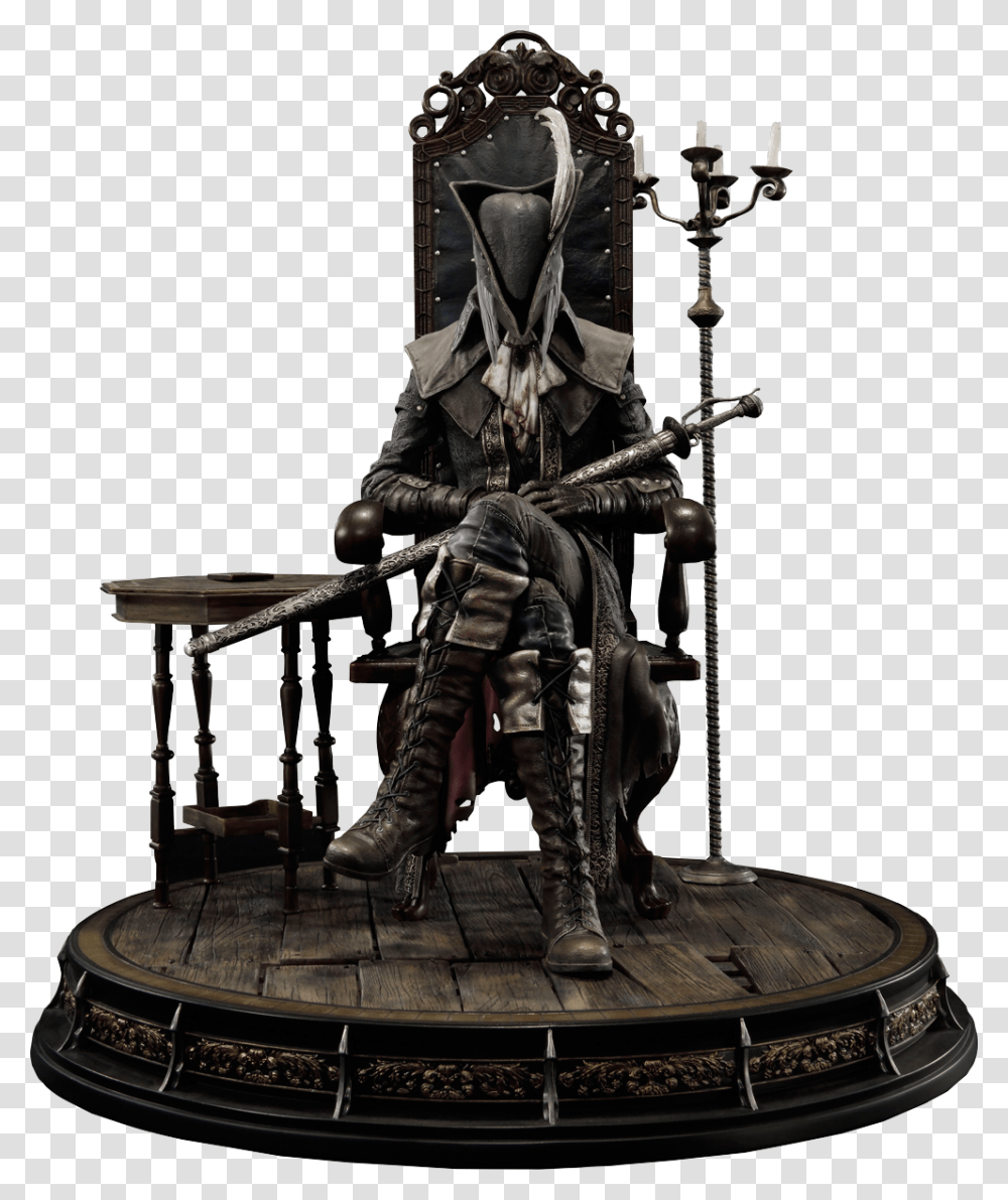 Bloodborne Hunter Bloodborne Lady Maria Statue, Person, Human, Furniture, Tabletop Transparent Png