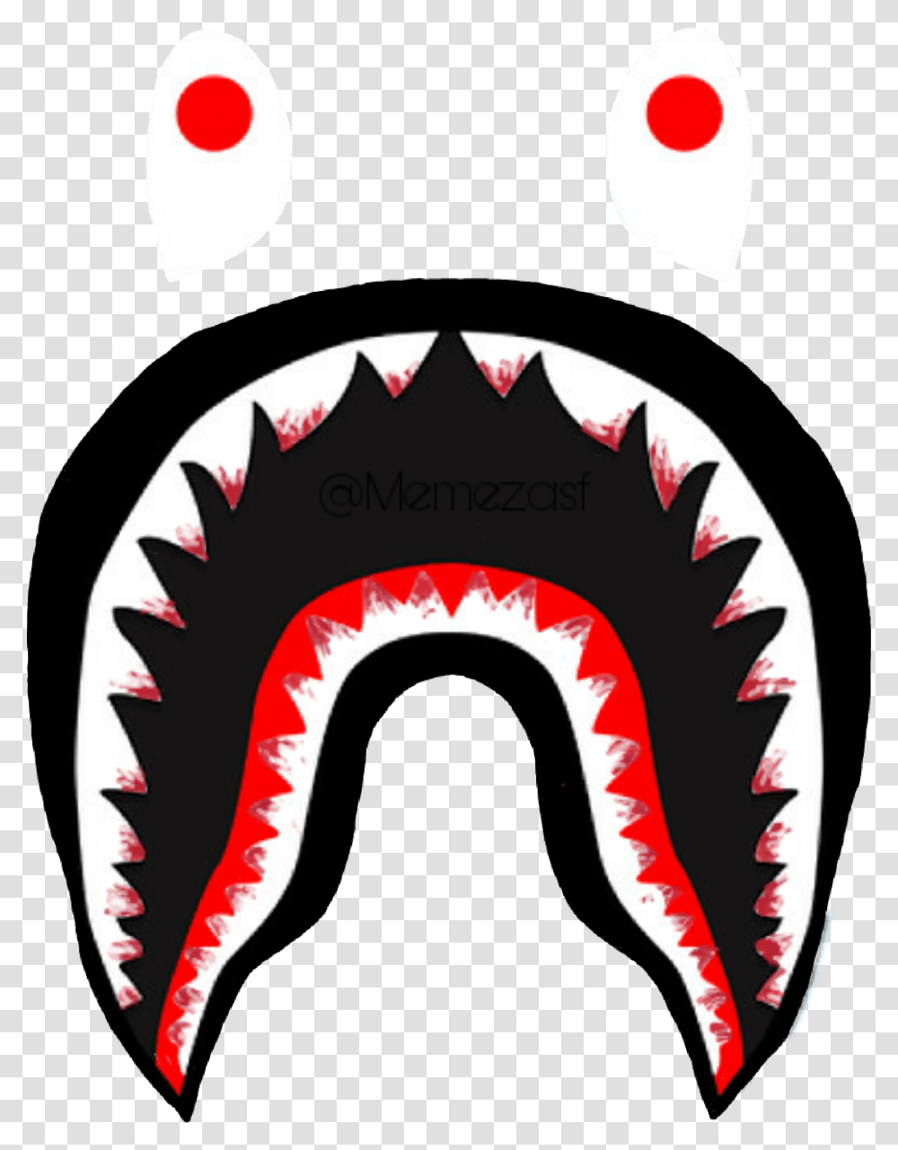 Bloody Bape Logo Teeth Bape Shark Logo, Label, Sticker, Maroon Transparent Png