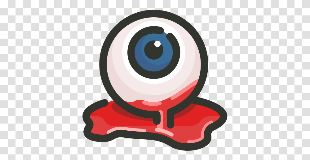 Bloody Eyeball Halloween Scary Icon Creepy Eyeball With Blood, Electronics, Camera, Webcam, Camera Lens Transparent Png