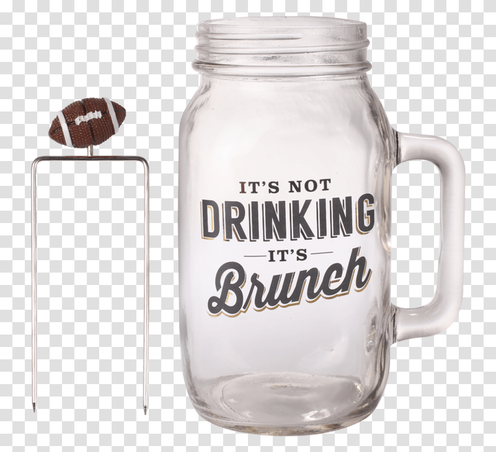 Bloody Mary Mason Jar With Football Skewer Glass Bottle, Beverage, Drink, Alcohol, Shaker Transparent Png