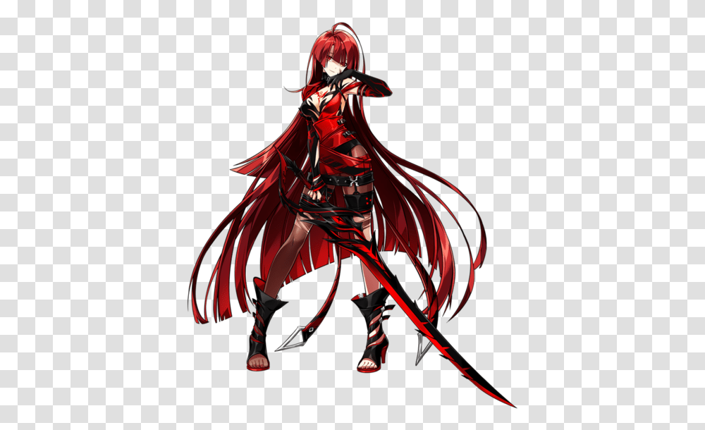 Bloody Queen Elwiki Sword Red Haired Anime Girl, Horse, Mammal, Animal, Clothing Transparent Png