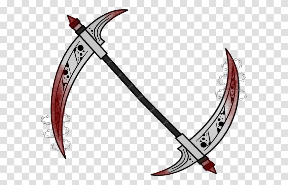 Bloodyknife Blood Bloody Bloodyweapon Weapon Scythe Blo Sword, Bow, Arrow, Symbol, Weaponry Transparent Png