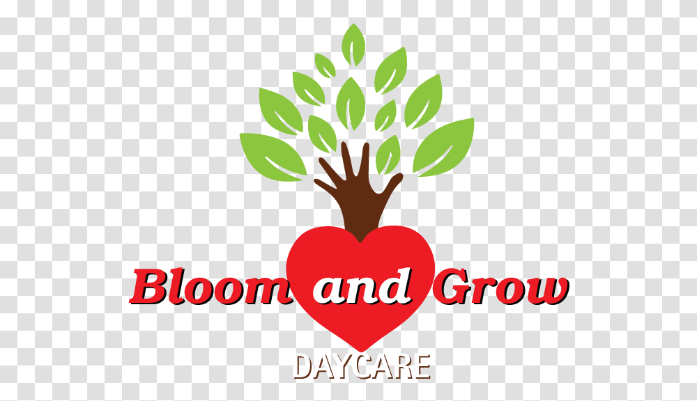 Bloom N Grow Daycare Kids Playgroup Logo Hand Tree, Plant, Advertisement, Poster, Bush Transparent Png