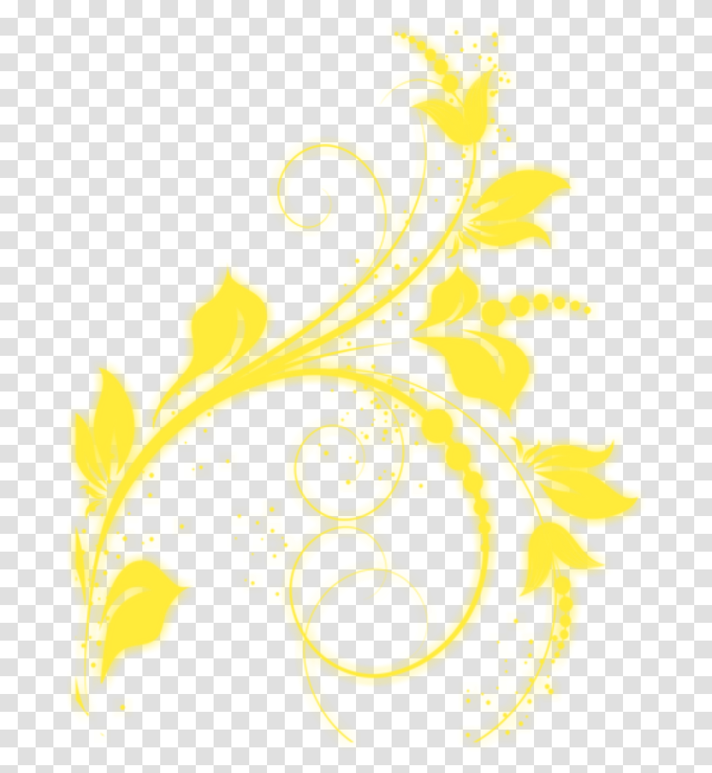 Bloom Wacy Wave Yellow Pattern Frame Flower Illustration, Poster, Advertisement, Fire Transparent Png