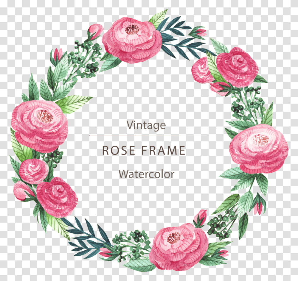 Blooming Beautiful Flowers Hand Painted Garland Decorative Free Floral Frame, Floral Design, Pattern Transparent Png