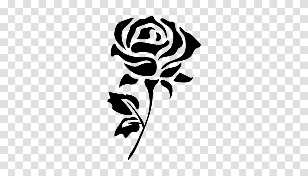 Blooming Rose Stem Flat Icon Flower, Gray, World Of Warcraft Transparent Png