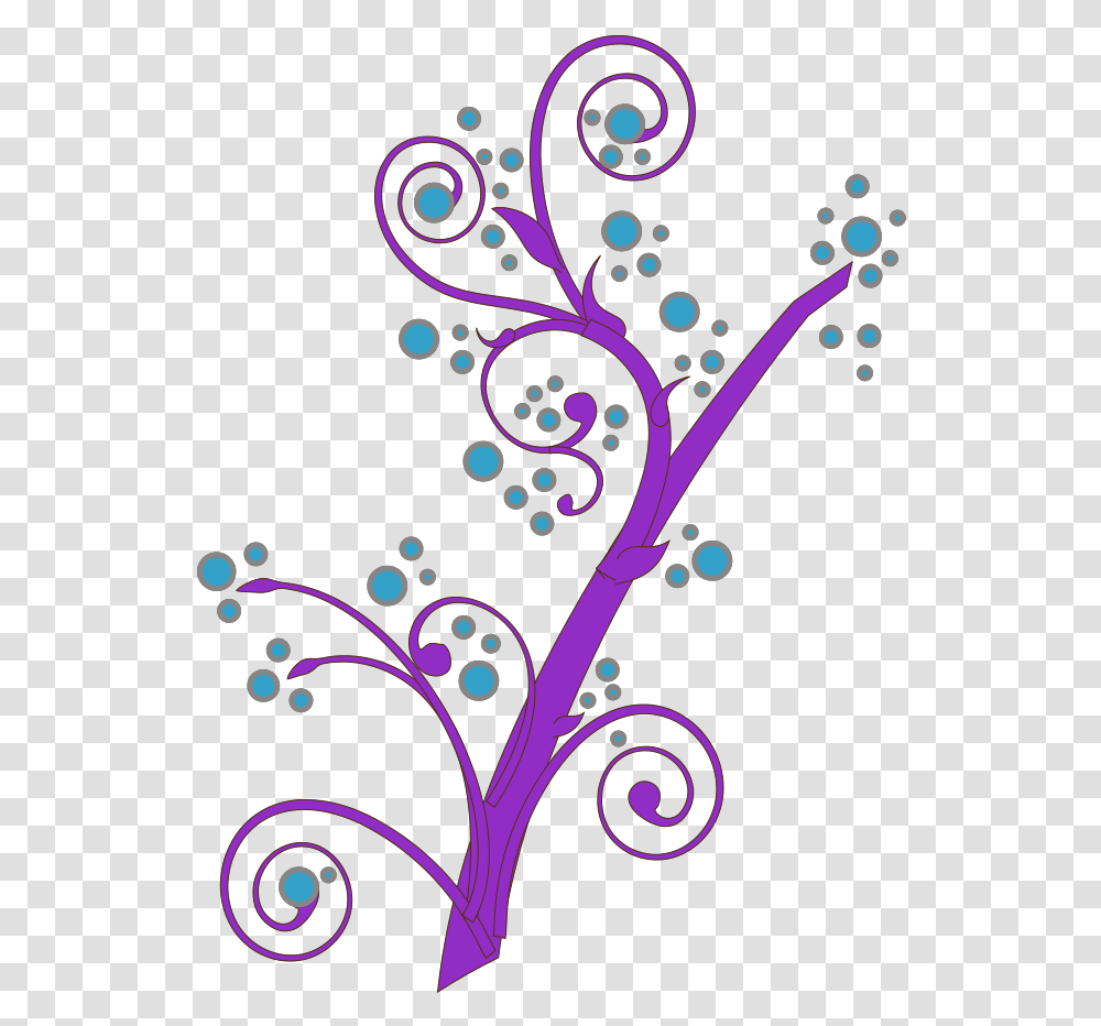 Blooming Tree Branch Svg Clip Art For Web Download Leaves Of Bransh Drawing, Graphics, Floral Design, Pattern, Purple Transparent Png