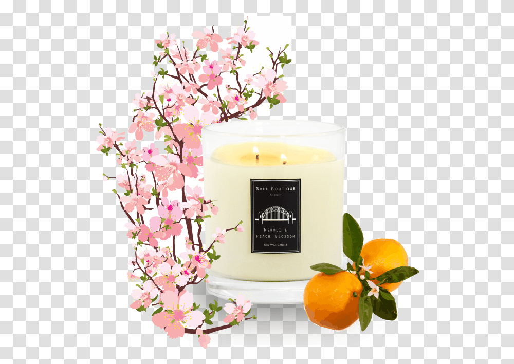Blossom Sakura Flower, Candle, Plant, Wedding Cake, Dessert Transparent Png