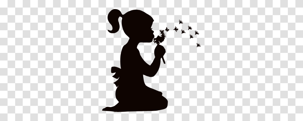 Blowing Person, Human, Kneeling, Silhouette Transparent Png