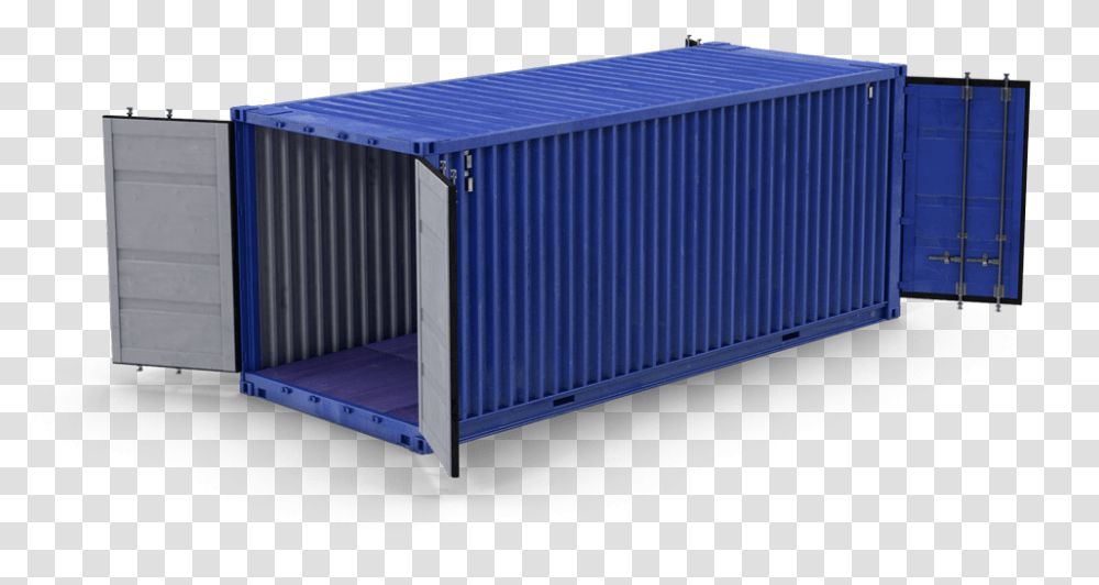 Blue 20 Foot Double Entry Portable Storage Container Shipping Container, Crib, Furniture Transparent Png