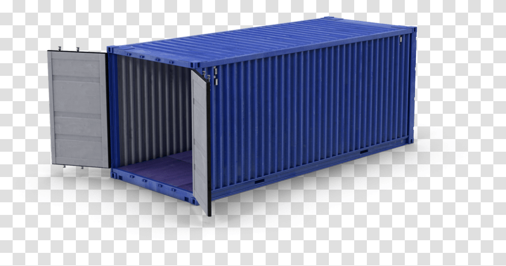 Blue 20 Foot Single Entry Portable Storage Container Shipping Container, Crib, Furniture Transparent Png