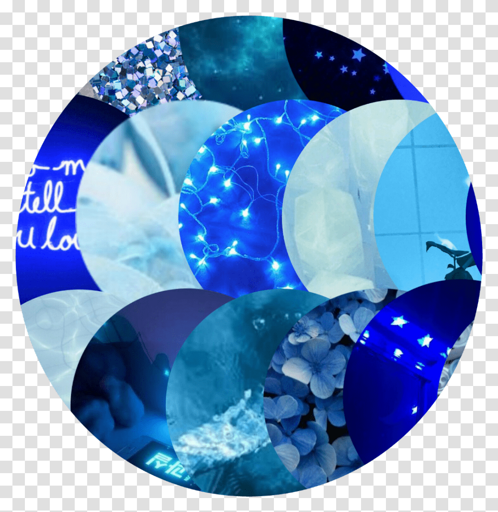Blue Aesthetic Circles, Sphere, Crystal, Gemstone, Jewelry Transparent Png