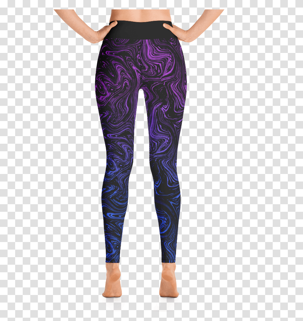 Blue Amp Purple Swirl Yoga Pants Leggings, Apparel, Tights, Person Transparent Png