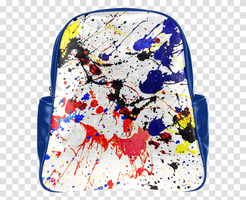 Blue Amp Red Paint Splatter Multi Pockets Backpack Bag With Paint Splatters, Rug Transparent Png