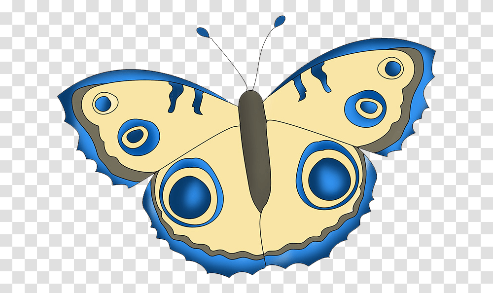 Blue And Beige Butterfly Drawing Aglais Io, Insect, Invertebrate, Animal, Moth Transparent Png