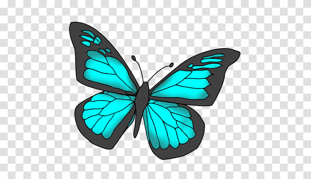 Blue And Black Colored Butterfly Clipart Grandkids, Insect, Invertebrate, Animal Transparent Png
