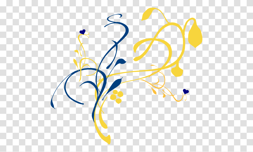 Blue And Gold Branch Clip Art For Web, Floral Design, Pattern Transparent Png