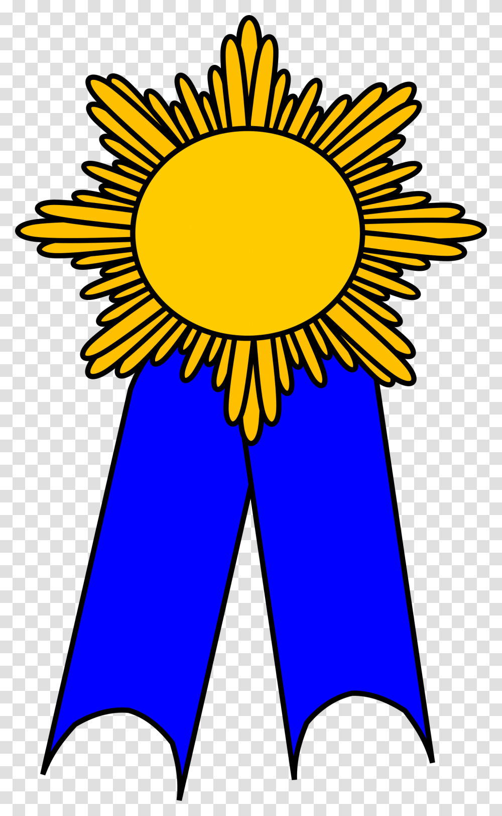 Blue And Gold Prize Ribbon Image Silver Award Girl Scouts, Symbol, Logo, Trademark, Flower Transparent Png