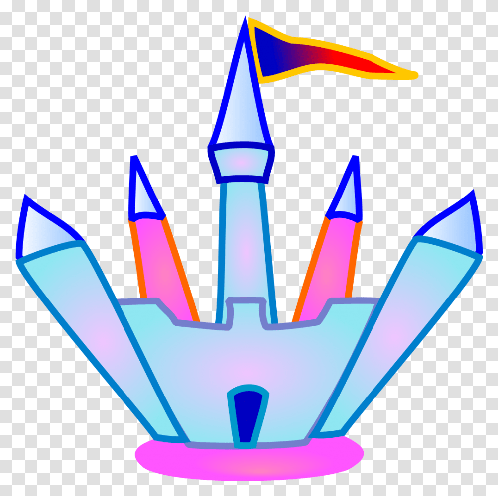 Blue And Pink Crystal Castle Svg Clip Arts Castle Clip Art, Arrow, Launch, Transportation Transparent Png