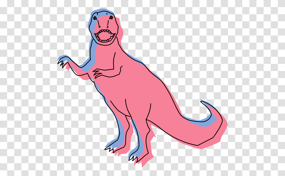 Blue And Pink Dinosaur Outline Art Clip Art, Animal, Reptile, Mammal, Dog Transparent Png