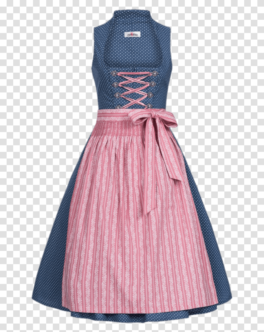 Blue And Pink Dirndl Dress Dirndln, Apparel, Evening Dress, Robe Transparent Png
