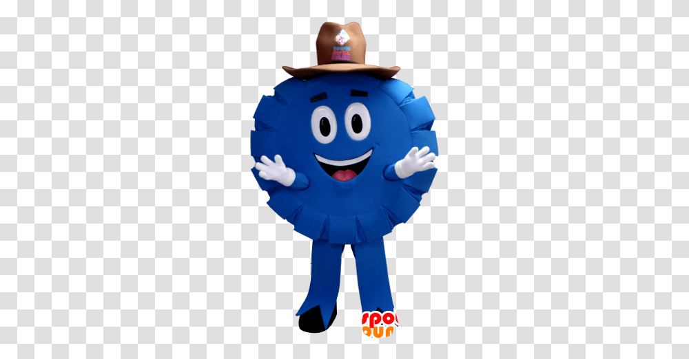 Blue And Round Mascot Cowboy Sheriff Poker Chip Poker Chip Mascot Transparent Png