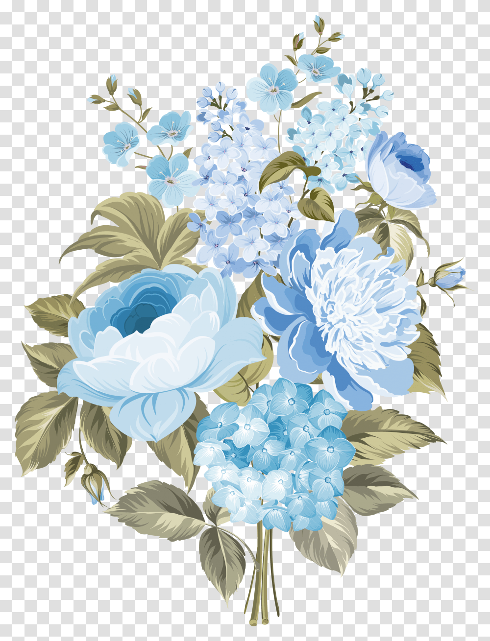 Blue And White Flowers Image White And Blue Flowers, Floral Design, Pattern, Graphics, Art Transparent Png