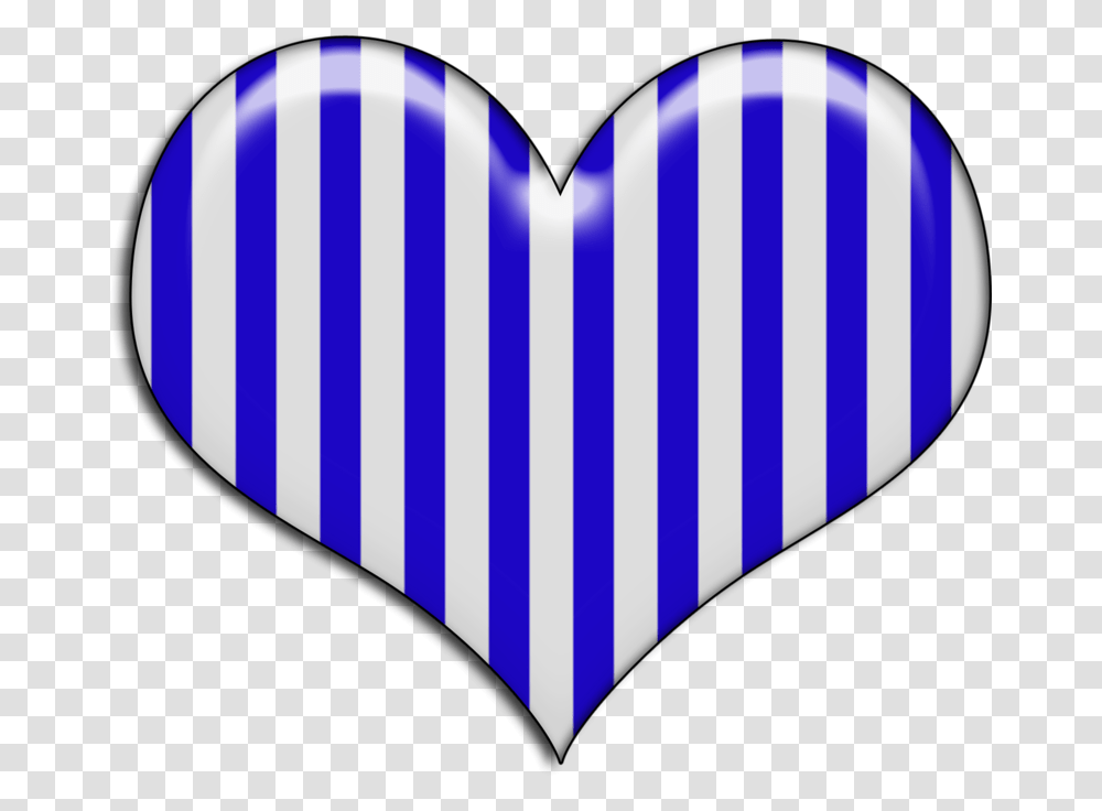 Blue And White Striped Heart Blue And White Striped Heart, Balloon, Cushion Transparent Png