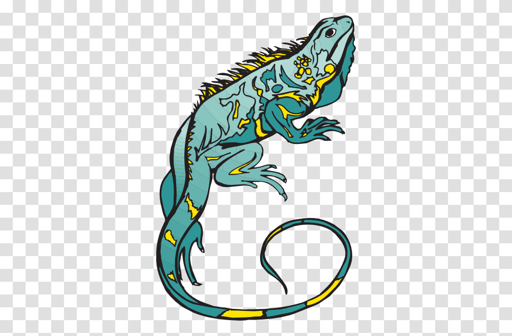 Blue And Yellow Chameleon Clip Art, Iguana, Lizard, Reptile, Animal Transparent Png