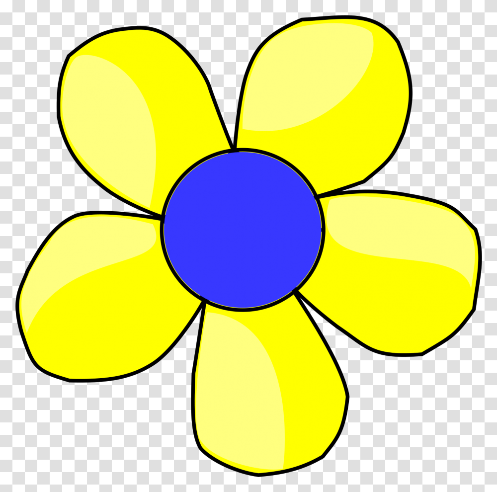 Blue And Yellow Flower Shaded Svg Vector Yellow Daisy Flowers Clipart, Gold, Ball Transparent Png