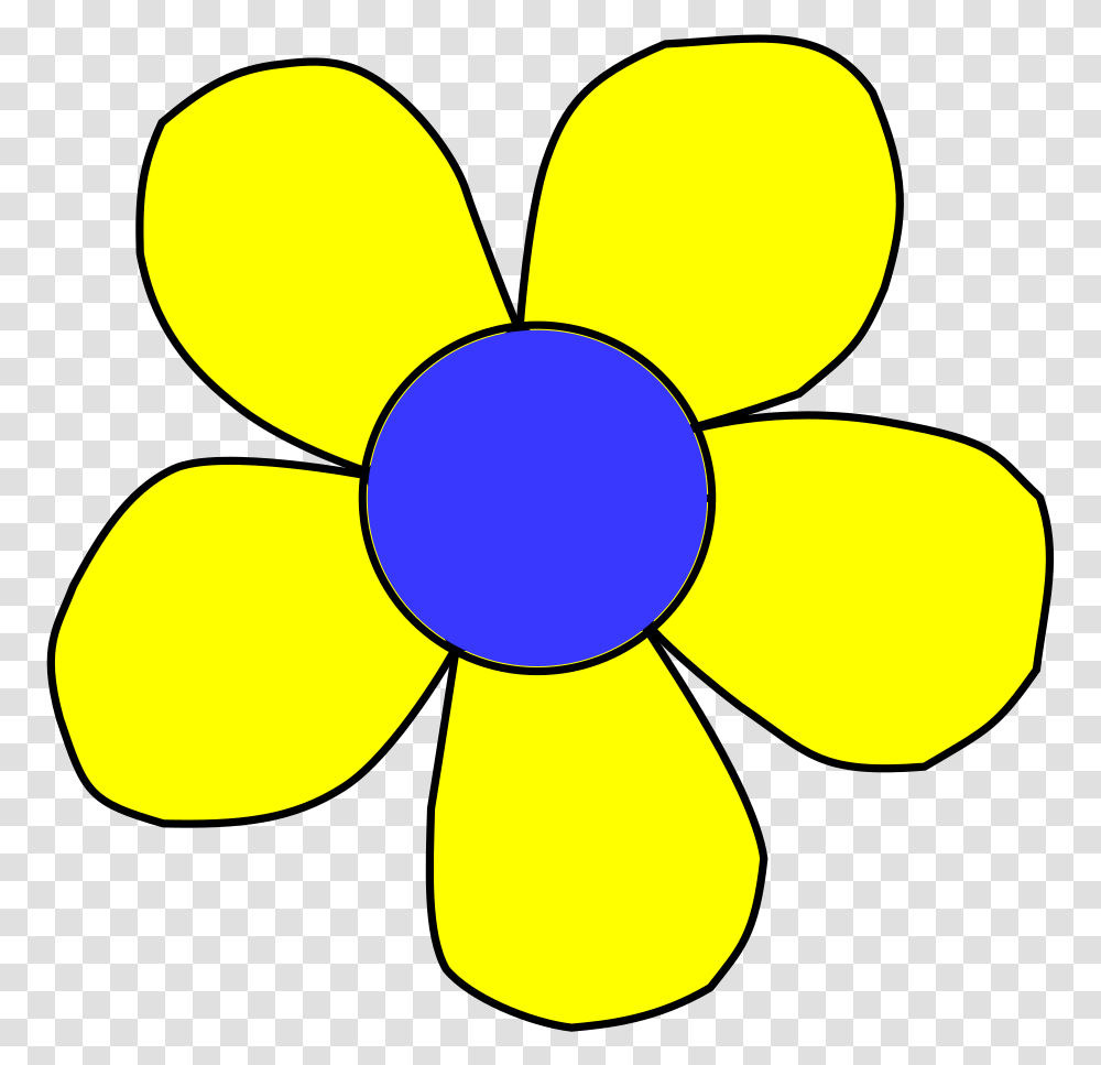 Blue And Yellow Flower Svg Clip Art For Web Download Flowers Clip Art Yellow, Balloon, Lamp, Pattern, Graphics Transparent Png