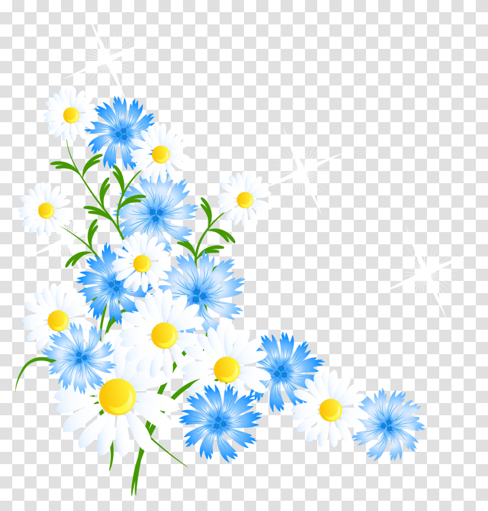 Blue And Yellow Flowers Clipart, Daisy, Plant, Daisies Transparent Png