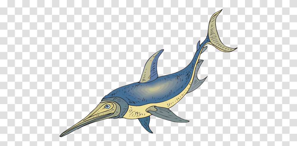 Blue And Yellow Ichthyosaurus Clip Art, Sea Life, Animal, Fish, Swordfish Transparent Png