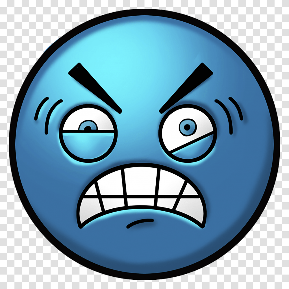 Blue Angry Emoji Transparent Png