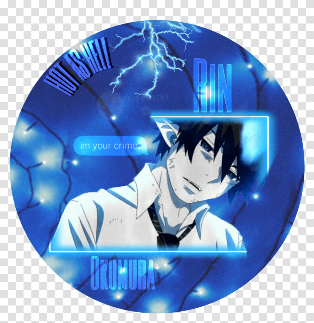 Blue Anime Aesthetic Rin Okumura Fictional Character, Person, Human, Helmet, Clothing Transparent Png