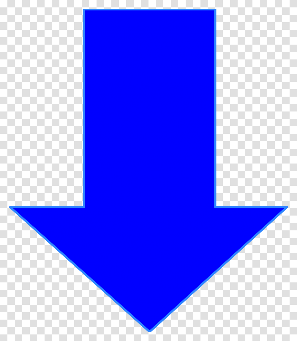 Blue Arrow Down Blue Down Arrow, Symbol, Star Symbol, Logo, Trademark Transparent Png