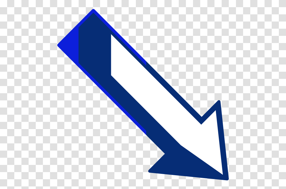 Blue Arrow Right Down Clip Art Arrow Diagonal Down Right, Text, Weapon, Weaponry, Symbol Transparent Png