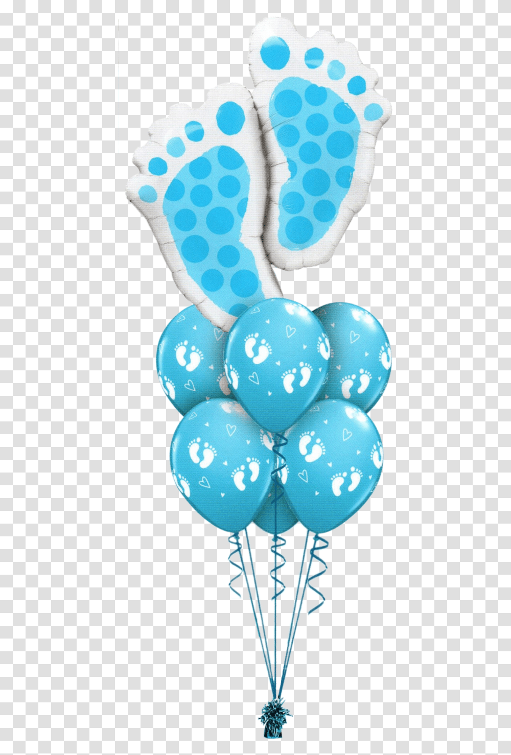 Blue Baby Footprint Luxury Balloon Bouquet Available Baby Boy Balloon, Egg, Food, Texture, Sweets Transparent Png