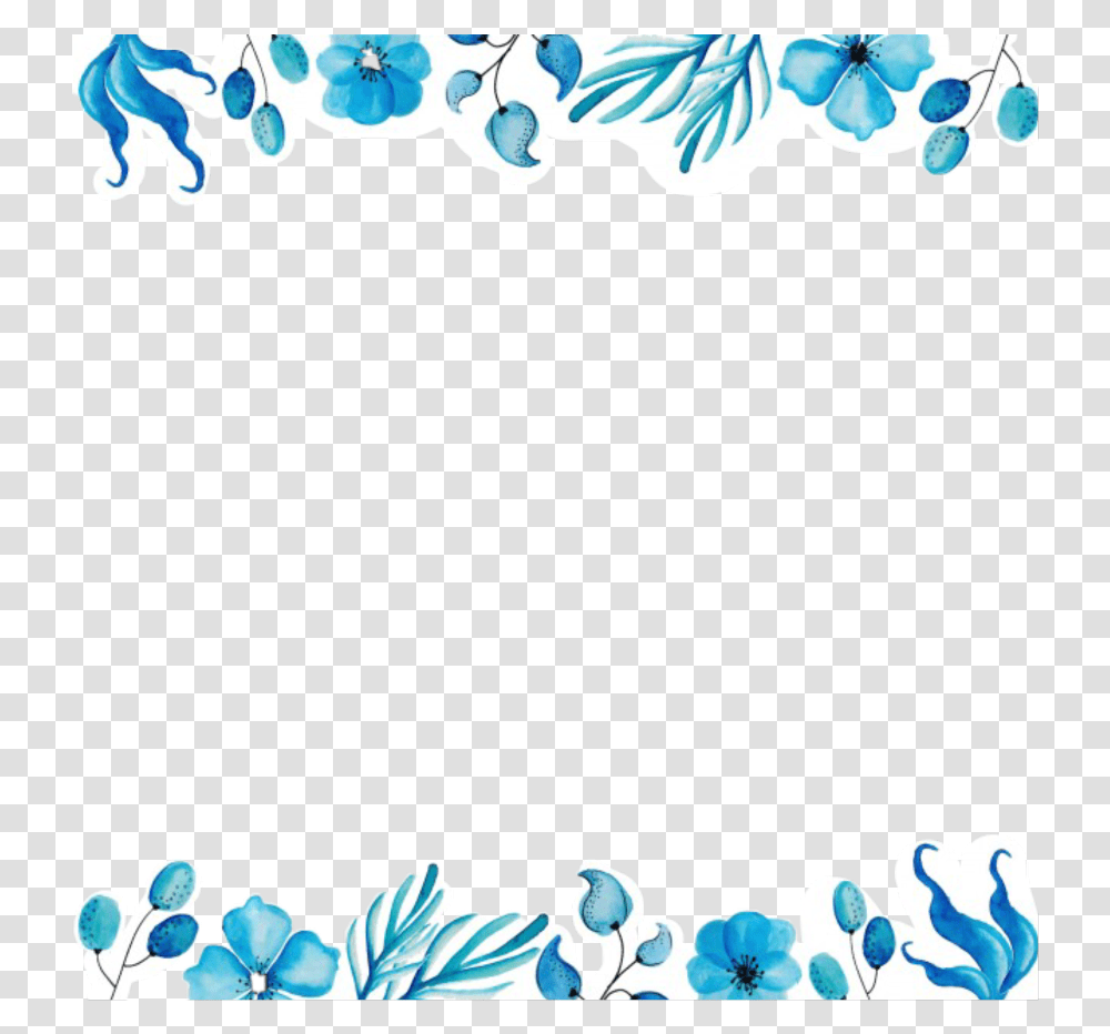Blue Banner Border Floral Design Sky Blue, Pattern, Purple Transparent Png
