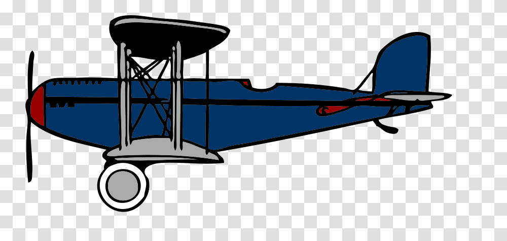 Blue Biplane With Red Wings Clipart For Web, Vehicle, Transportation, Boat, Airplane Transparent Png