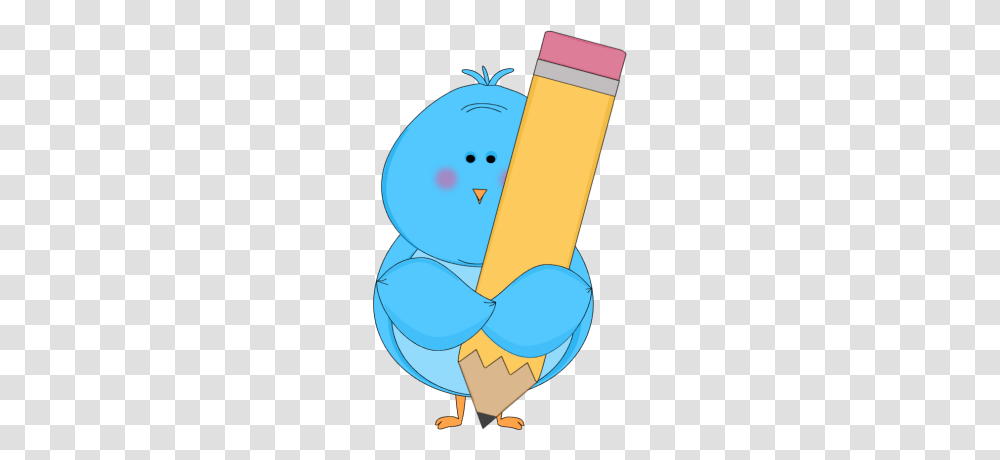 Blue Bird Holding A Pencil Clip Art, Food, Egg, Rattle Transparent Png