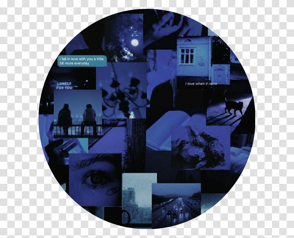 Blue Black Dark Aesthetic Background Freetoedit Chat Noir Edgar Allan Poe, Person, Human, Collage, Poster Transparent Png