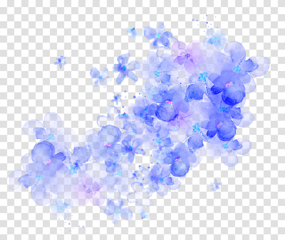 Blue Blueflower Flower Flowers Blueflowers Crown Purple Flowers Background, Pattern, Ornament, Fractal Transparent Png
